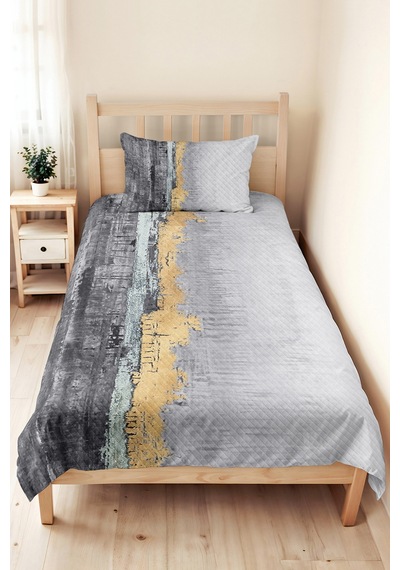 Modern Geometrik Gri Genç Odası Tek Kişilik Pike Takımı - Altın Bej 160x220 Cm Kapitone Yatak Örtüsü Kırık Kıyı Solgunluğu Modern Geometrik Gri Genç Odası Tek Kişilik Pike Takımı - Altın Bej 160x220 Cm Kapitone Yatak Örtüsü Kırık Kıyı Solgunluğu