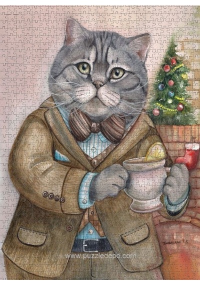 Nova 1000 Parça Sosyetik Kedi. Şömine Keyfi Puzzle