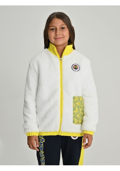 Fenerium Çocuk Trıbun Cep Detaylı Peluş Sweat BEYAZ