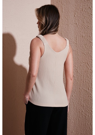 Fashion Friends Bayan Bluz 25y0513k1 Bej Bej