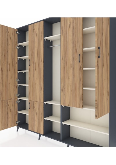 Arges Dolap 15 Raflı 5 Kapaklı Tek Askılı 220x30x243 Antrasit-çam/aytaşı Atlas Çam/aytası Arges Dolap 15 Raflı 5 Kapaklı Tek Askılı 220x30x243 Antrasit-çam/aytaşı Atlas Çam/aytası