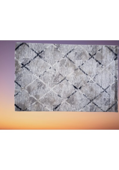 Diamond Halı 25015A Siyah Siyah Model 200*280 Polip Leke Tutmaz Modern Çizgi