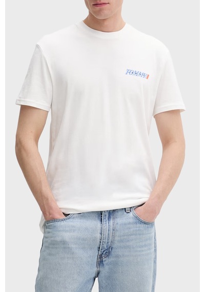 Tommy Jeans Pamuklu Sırt Baskılı Regular Fit Bisiklet Yaka T Shirt Erkek T Shirt Dm0dm22547 Ybl Beyaz