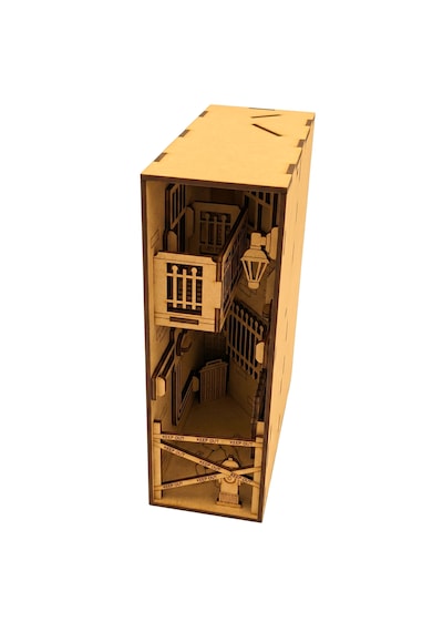 Crime Scene Diorama Book Nook Ahşap Maket Seti Dıy Miniatür Suç Mahalli Peri Led'li Kitaplık Dekoru