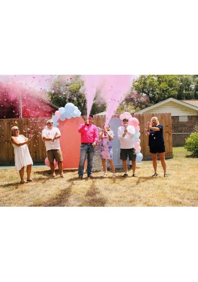 Cinsiyet Tüpü - Gender Reveal Partisi Tüpü Pembe Renk Çok Renkli