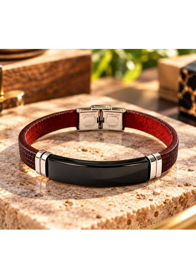 Deri Çelik Mixli Trend Model Erkek Bileklik 21,5 Cm 2 Farklı Renk Tek Pakette Siyah - Kahverengi Deri Çelik Mixli Trend Model Erkek Bileklik 21,5 Cm 2 Farklı Renk Tek Pakette Siyah - Kahverengi
