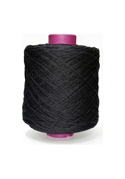 Premium İnce Cotton Zincir Makrome İpi Siyah 1 Kg - 2 Mm Çanta Runner İpi