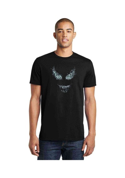 Venom Alevli Baskılı Siyah Erkek Tshirt
