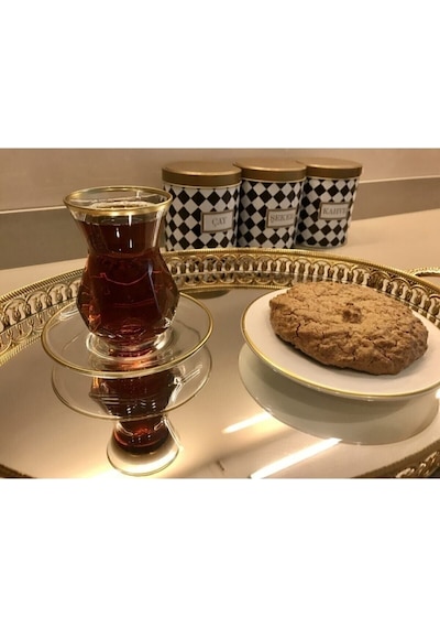 Paşabahçe Resqa Gold Çay Seti Alya. Çok Renkli
