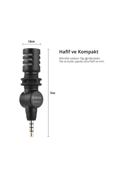 Boya By M110 Kompakt 3.5Mm Telefon Mikrofonu