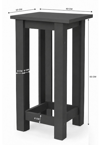 Gora Tabure - 40cm - Bar Sandalyesi - Bar Taburesi Antrasit Gora Tabure - 40cm - Bar Sandalyesi - Bar Taburesi Antrasit