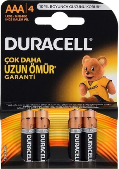 Duracell AAA İNCE ALKALİN Pil 4 LÜ KART