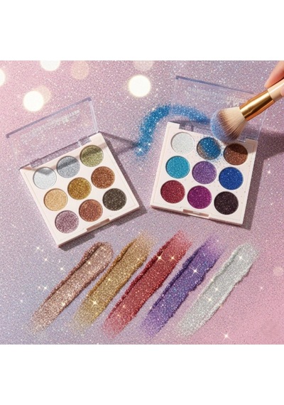 9 Renk Glitter Diamond Far Paleti - 2'li Set