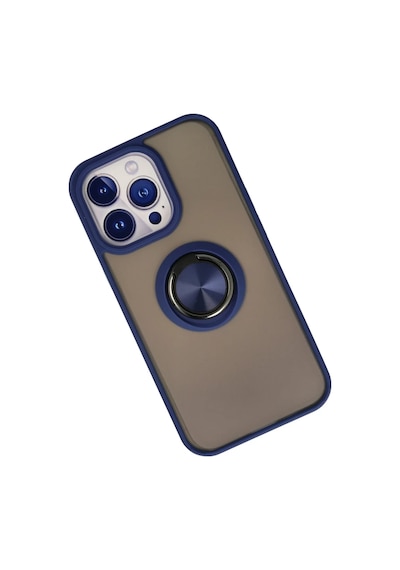 Apple iPhone Uyumlu - 15 Pro Max Kılıf Montreal Yüzüklü Silikon Kapak - Lacivert