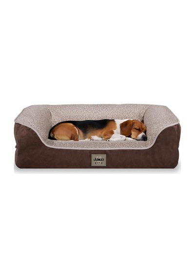 Jungolica Sezar Kedi Ve Köpek Yatağı Kahverengi 75x95 Cm, Ortopedik Visco,%100 Su Geçirmez Alez, Çıkarılabilir Yıkanabilir Kılıf, Yan Destekli, Kaydırmaz Taban