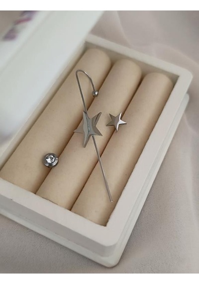 Kıkırdak Küpe Set Kararmaz Çelik 316l Lüks Kadın Küpe 16990 Diğer