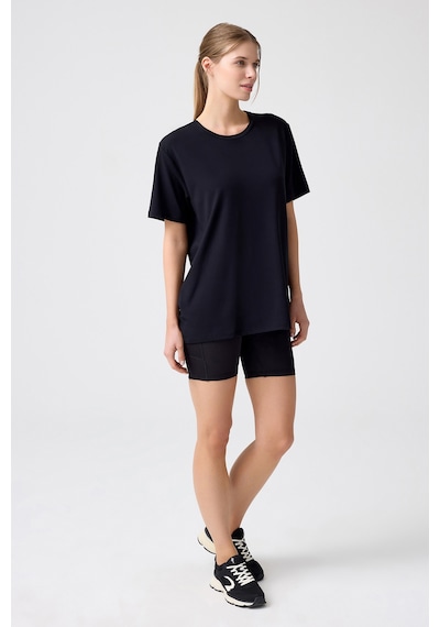 Los Ojos X Melodi Siyah Oversize Geniş Kalıp Tişört Boyfriend T-shirt Siyah Siyah