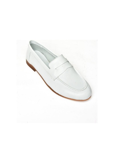 Fox Shoes S944007803 Beyaz Hakiki Deri Kadın Babet Beyaz-hakiki Deri Beyaz