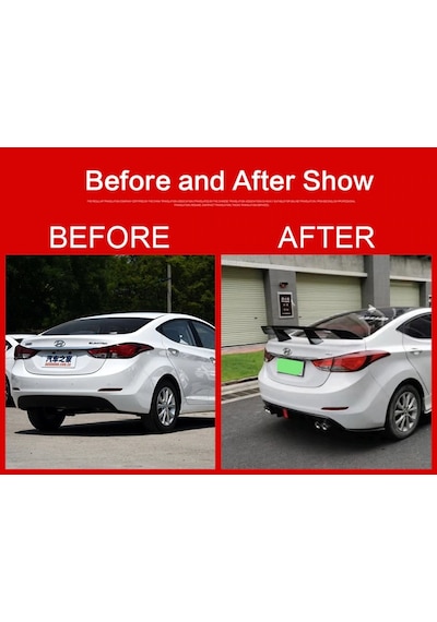 Hyundai Elantra Arka Difüzör Çift Çıkış Egzoz 2016 - 2019 Siyah