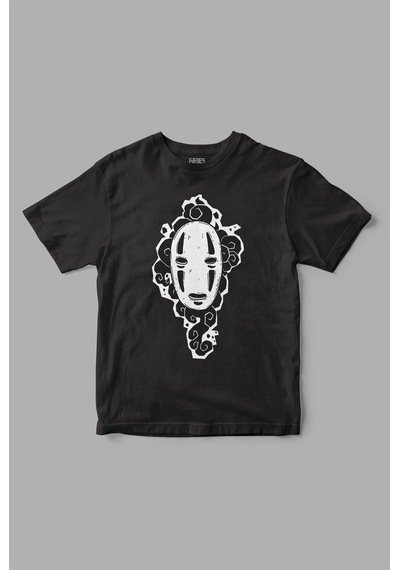 Chihiro Ghost No Face Baskılı Tişört Siyah