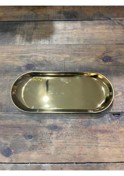 Oval Kayık Tepsi Büyük Gold