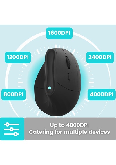Kablosuz Ergonomik Dikey Fare: 2.4g Bt Modu Bağlantılı Şarj Edilebilir Bilgisayar Fareleri, Sağ El İçin Karpal Tü Genel