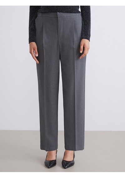 Lcwaıkıkı Classic Gri Loose Fit Kadın Pileli Pantolon