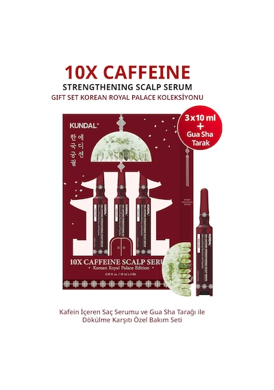 Dökülme Karşıtı Bakım Seti Kundal 10x Caffeine Strengthening Scalp Serum Gift Set