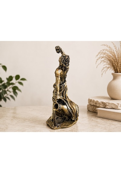 27 Cm Dionysos Şarap Tanrısı Heykeli Antik Yunan Mitolojisi Gold Dekoratif Biblo Ev Ofis Dekoru