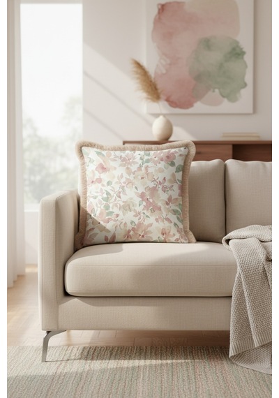Pastel Çiçek Bahçesi Saçaklı Yastık Kılıfı - Soft Romantik Vintage Pudra Bej Püsküllü Kırlent Kılıfı Sedefli Grili Şeftali Pastel Çiçek Bahçesi Saçaklı Yastık Kılıfı - Soft Romantik Vintage Pudra Bej Püsküllü Kırlent Kılıfı Sedefli Grili Şeftali