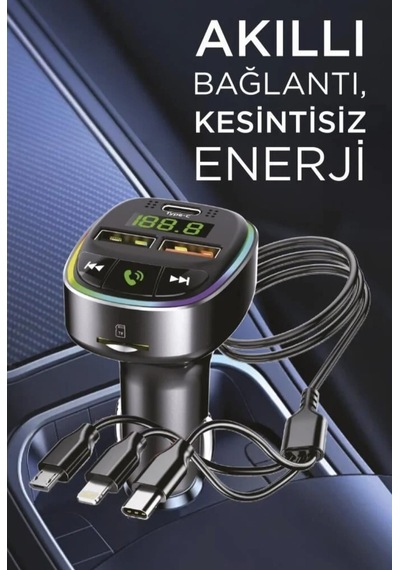 G15 Fm Transmitter Araç Şarj Cihazı 18w Hızlı Şarj - Usb/type-c/tf Kart Destekli