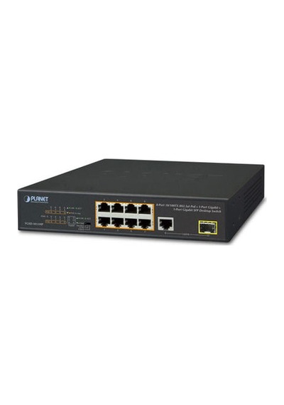 Planet Pl-fgsd-1011hp 8 Port 10/100tx Poe+ 1 Port Gigabit 1 Port Sfp 120w Poe Masasütü Switch
