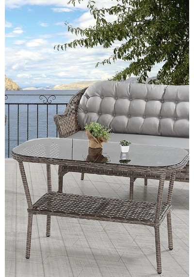Rattan Orkide Bahçe Takımı 2+1+1+masa Gri Çok Renkli