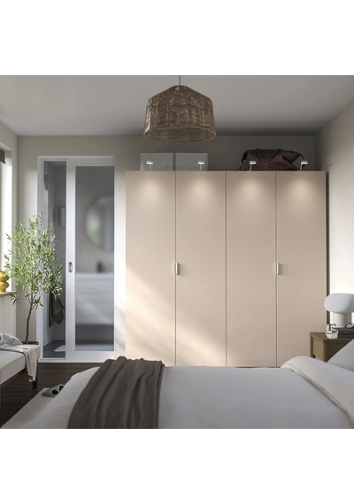Ikea Beyaz Modern Kapaklı Gardırop 200x60x201 Cm