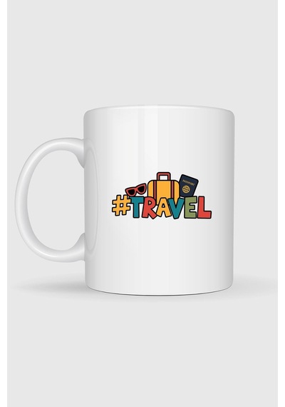 Travel - Bavul Ve Pasaport Baskılı Kupa Bardak