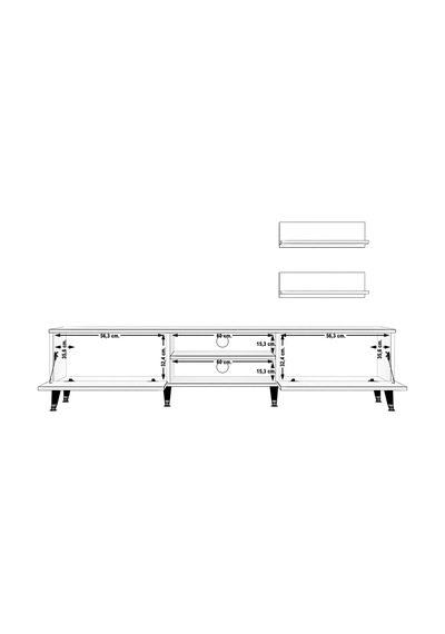 Decoraktiv Eko 4 Mdf Dvd Silver Tv Ünitesi Tv Sehpası Ceviz - Siyah
