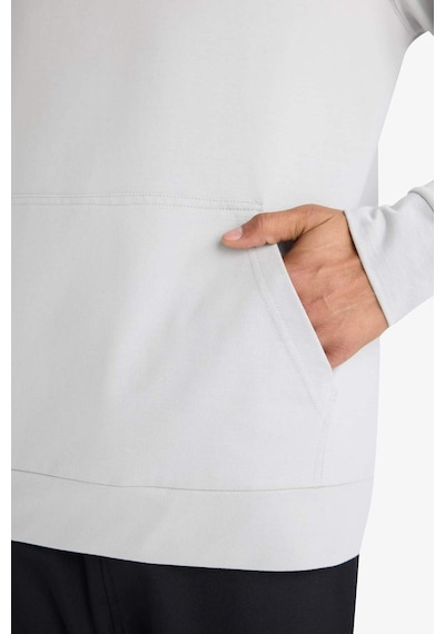 DeFacto Fit Standart Fit Kapüşonlu Sporcu  Erkek Sweatshirt - Gri D8014AX25SPGR91