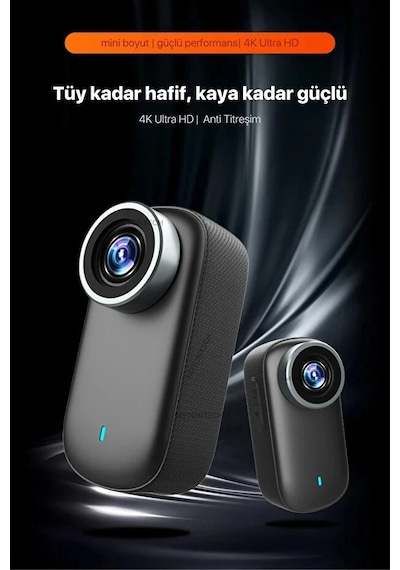 4k Ultra Hd Mini Wıfı Aksiyon Kamerası Taşınabilir Vücut Kamerası 1.47'hd Ekranlı Giyilebilir Video Siyah