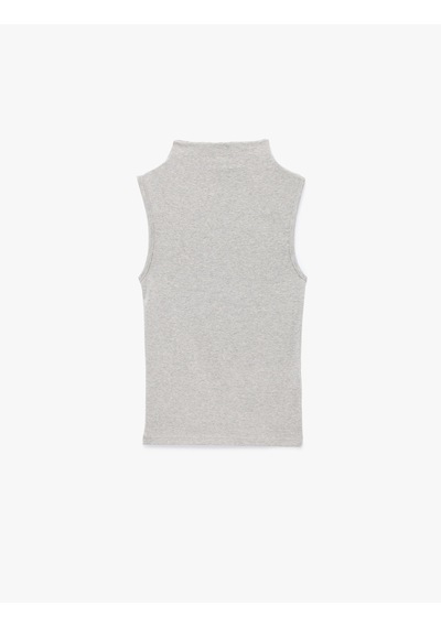 Koton Modal Karışımlı Slim Fit Dik Yaka Kolsuz Atlet Gri Melanj 7wal30033ık