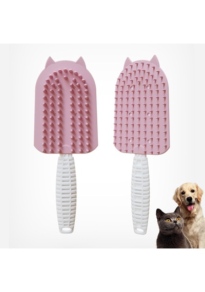 Silikon Tüy Toplayıcı Tarak, Kedi Tarağı, Kedi Fırçası, Evcil Hayvan Bakım Tarağı, Tüy Temizlem Pembe