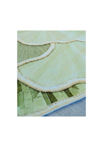 Sdt Yeşil Renkli Modern Organik Formlu Pastel Minimalist Dokuma Taban Dekoratif Halı Sdt1354
