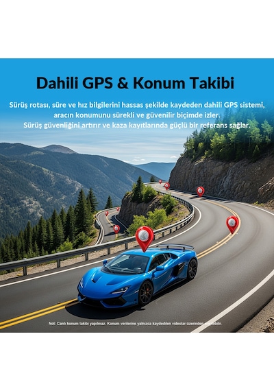 Kawa D7 2 Kameralı Ön Ve Arka 4k+1080p Hdr Wi-fi 6 Ve Gps'li Araç Kamerası + 64gb Hafıza Kartı