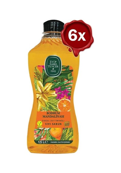 Eyüp Sabri Tuncer Bodrum Mandalinası Doğal Zeytinyağlı Sıvı Sabun 1.5 Litre X 6