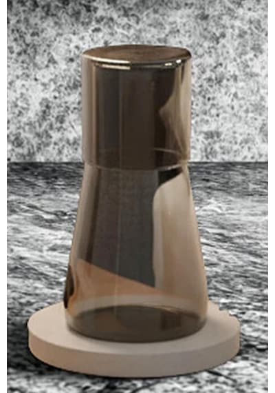 Noctea Borosilikat Cam Başucu Sürahi & Bardak Seti 1 Lt Gümüş