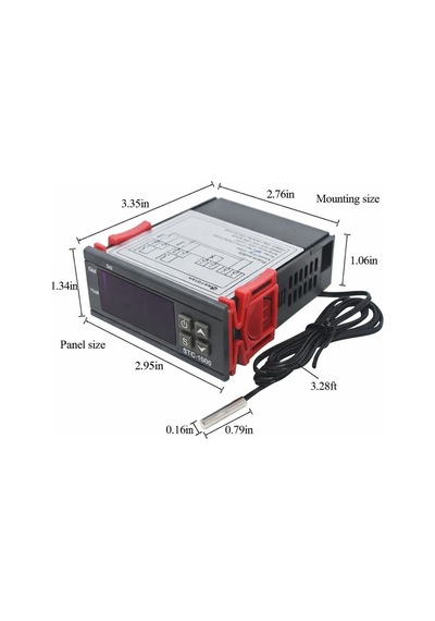 Stc-1000 Ac 110-220v 10a Lcd Ekranlı Ntc Sensörlü Sıcaklık Kontrol  Modülü