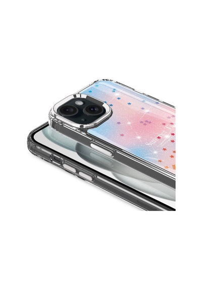 Apple Uyumlu iPhone 14 Simli Desenli Parlak Zore Task Kapak