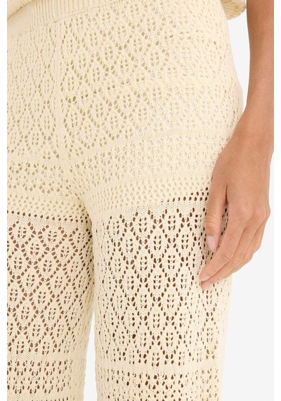 DeFacto Wide Leg Geniş Paça Ajur Triko Pantolon F3777AX25SMER105