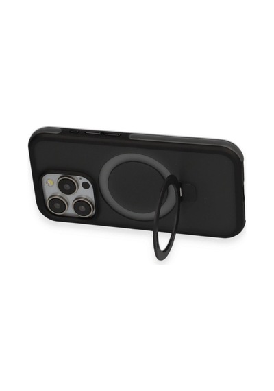 Joko Apple Uyumlu, iPhone 15 Pro Max Zorda Airbag Magsafe Standlı Kapak - Titan Gri