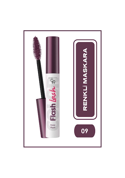 Golden Rose Suya Dayanıklı Hacim Veren Flash Lash Renkli Maskara 09 Deep Plum