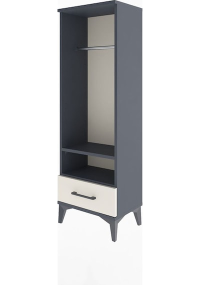 Arges Dolap 2 Raflı Tek Çekmeceli Tek Askılı 44x30x134 Antras... Antrasit